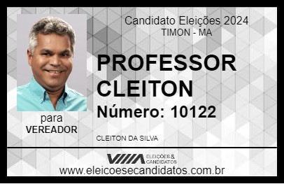 Candidato PROFESSOR CLEITON 2024 - TIMON - Eleições