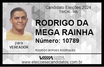 Candidato RODRIGO DA MEGA RAINHA 2024 - TIMON - Eleições