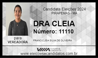 Candidato DRA CLEIA 2024 - PIRAPEMAS - Eleições