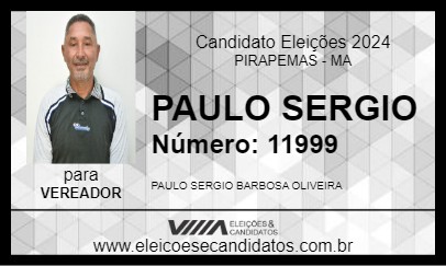 Candidato PAULO SERGIO 2024 - PIRAPEMAS - Eleições