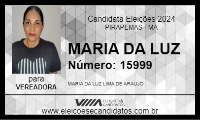 Candidato MARIA DA LUZ 2024 - PIRAPEMAS - Eleições