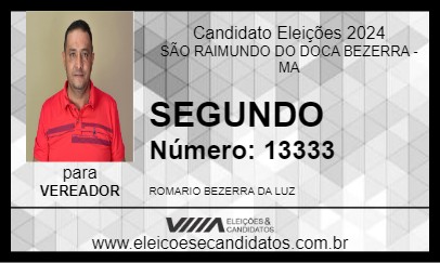 Candidato SEGUNDO 2024 - SÃO RAIMUNDO DO DOCA BEZERRA - Eleições