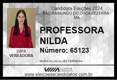 Candidato PROFESSORA NILDA 2024 - SÃO RAIMUNDO DO DOCA BEZERRA - Eleições