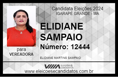 Candidato ELIDIANE SAMPAIO 2024 - IGARAPÉ GRANDE - Eleições