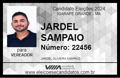 Candidato JARDEL SAMPAIO 2024 - IGARAPÉ GRANDE - Eleições