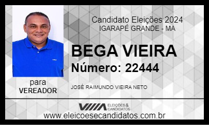 Candidato BEGA VIEIRA 2024 - IGARAPÉ GRANDE - Eleições