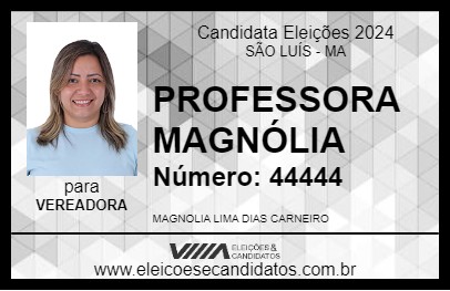 Candidato PROFESSORA MAGNÓLIA 2024 - SÃO LUÍS - Eleições