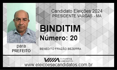 Candidato BINDITIM 2024 - PRESIDENTE VARGAS - Eleições