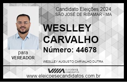 Candidato WESLLEY CARVALHO 2024 - SÃO JOSÉ DE RIBAMAR - Eleições