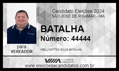 Candidato BATALHA 2024 - SÃO JOSÉ DE RIBAMAR - Eleições