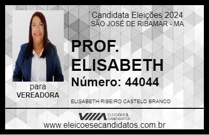 Candidato PROF. ELISABETH 2024 - SÃO JOSÉ DE RIBAMAR - Eleições