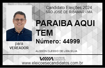 Candidato PARAIBA AQUI TEM 2024 - SÃO JOSÉ DE RIBAMAR - Eleições