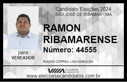 Candidato RAMON RIBAMARENSE 2024 - SÃO JOSÉ DE RIBAMAR - Eleições