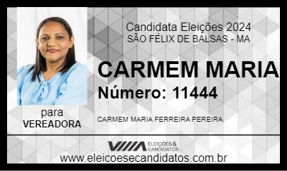 Candidato CARMEM MARIA 2024 - SÃO FÉLIX DE BALSAS - Eleições