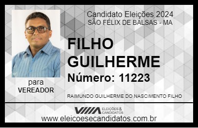 Candidato FILHO GUILHERME 2024 - SÃO FÉLIX DE BALSAS - Eleições