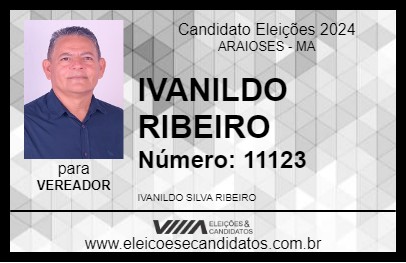 Candidato IVANILDO RIBEIRO 2024 - ARAIOSES - Eleições