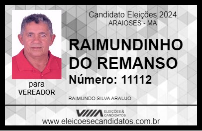 Candidato RAIMUNDINHO DO REMANSO 2024 - ARAIOSES - Eleições