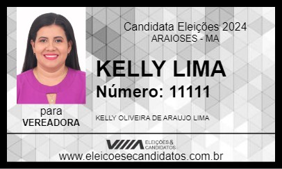 Candidato KELLY LIMA 2024 - ARAIOSES - Eleições