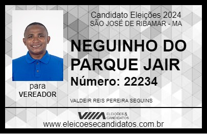 Candidato NEGUINHO DO PARQUE JAIR 2024 - SÃO JOSÉ DE RIBAMAR - Eleições