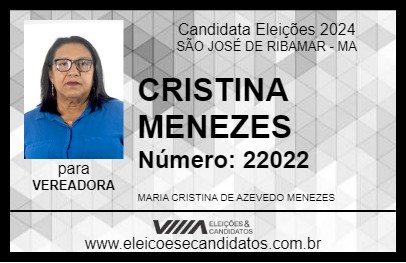 Candidato CRISTINA MENEZES 2024 - SÃO JOSÉ DE RIBAMAR - Eleições