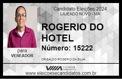 Candidato ROGERIO DO HOTEL 2024 - LAJEADO NOVO - Eleições