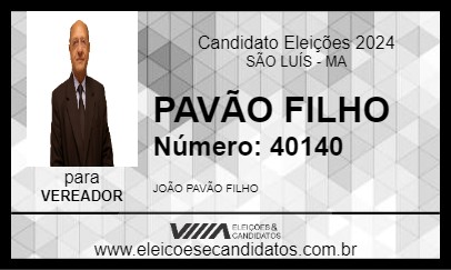 Candidato PAVÃO FILHO 2024 - SÃO LUÍS - Eleições