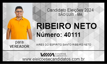 Candidato RIBEIRO NETO 2024 - SÃO LUÍS - Eleições