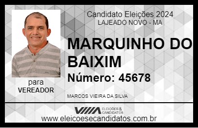 Candidato MARQUINHO DO BAIXIM 2024 - LAJEADO NOVO - Eleições