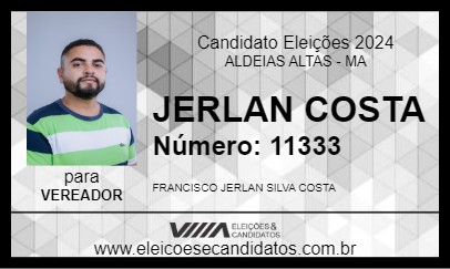 Candidato JERLAN COSTA 2024 - ALDEIAS ALTAS - Eleições