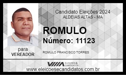 Candidato ROMULO 2024 - ALDEIAS ALTAS - Eleições