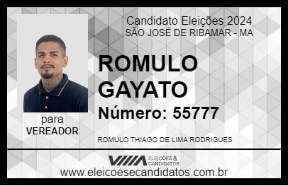 Candidato ROMULO GAIATO 2024 - SÃO JOSÉ DE RIBAMAR - Eleições