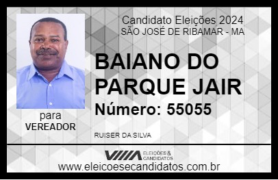 Candidato BAIANO DO PARQUE JAIR 2024 - SÃO JOSÉ DE RIBAMAR - Eleições