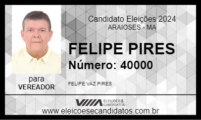 Candidato FELIPE PIRES 2024 - ARAIOSES - Eleições