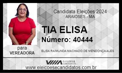 Candidato TIA ELISA 2024 - ARAIOSES - Eleições