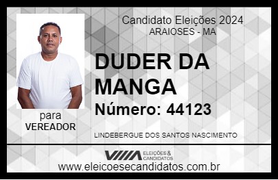 Candidato DUDER DA MANGA 2024 - ARAIOSES - Eleições