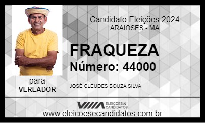 Candidato FRAQUEZA 2024 - ARAIOSES - Eleições