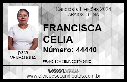 Candidato FRANCISCA CELIA 2024 - ARAIOSES - Eleições