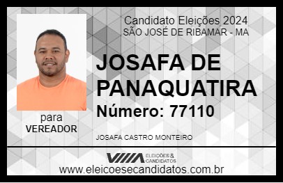 Candidato JOSAFA DE PANAQUATIRA 2024 - SÃO JOSÉ DE RIBAMAR - Eleições