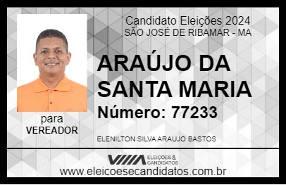 Candidato ARAÚJO DA SANTA MARIA 2024 - SÃO JOSÉ DE RIBAMAR - Eleições