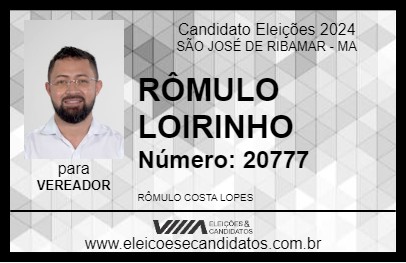 Candidato RÔMULO LOIRINHO 2024 - SÃO JOSÉ DE RIBAMAR - Eleições