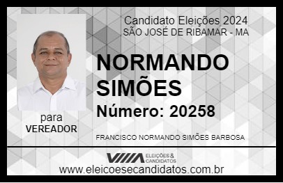 Candidato NORMANDO SIMÕES 2024 - SÃO JOSÉ DE RIBAMAR - Eleições