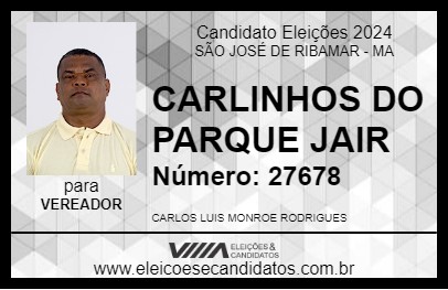 Candidato CARLINHOS DO PARQUE JAIR 2024 - SÃO JOSÉ DE RIBAMAR - Eleições