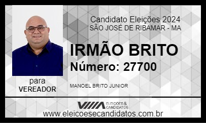 Candidato IRMÃO BRITO 2024 - SÃO JOSÉ DE RIBAMAR - Eleições