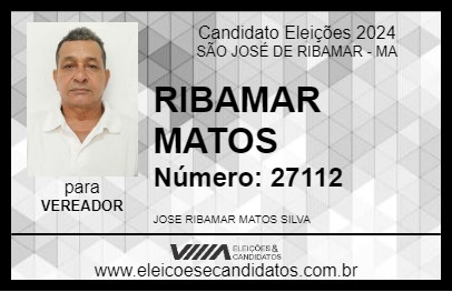 Candidato RIBAMAR MATOS 2024 - SÃO JOSÉ DE RIBAMAR - Eleições