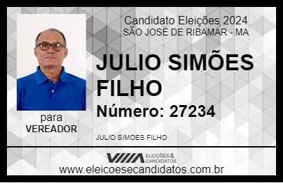 Candidato JULIO SIMOES FILHO 2024 - SÃO JOSÉ DE RIBAMAR - Eleições