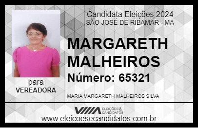 Candidato MARGARETH MALHEIROS 2024 - SÃO JOSÉ DE RIBAMAR - Eleições