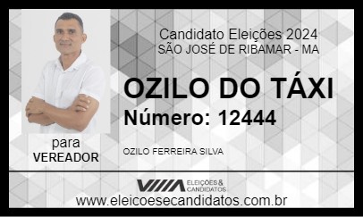 Candidato OZILO DO TÁXI 2024 - SÃO JOSÉ DE RIBAMAR - Eleições