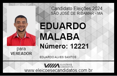 Candidato EDUARDO MALABA 2024 - SÃO JOSÉ DE RIBAMAR - Eleições