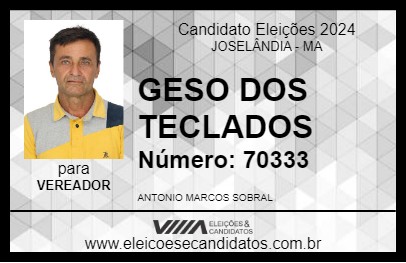 Candidato GESO DOS TECLADOS 2024 - JOSELÂNDIA - Eleições