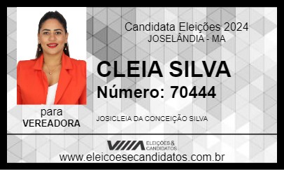 Candidato CLEIA SILVA 2024 - JOSELÂNDIA - Eleições